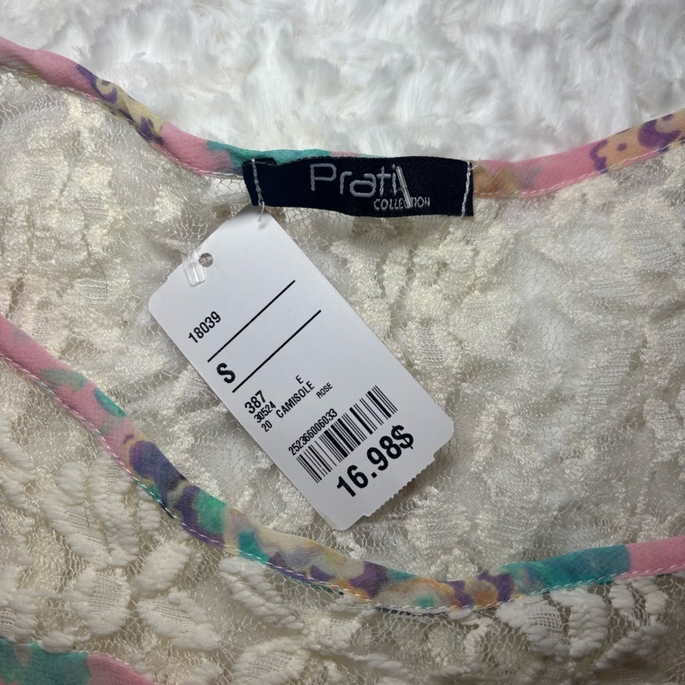 Floral Lace-Trim Pink Camisole - Picture 2 of 2